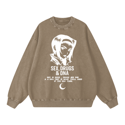 UCE SEX DRUGS AND DNA Snow Washed Oversized Sweatshirt (CUSTOM)