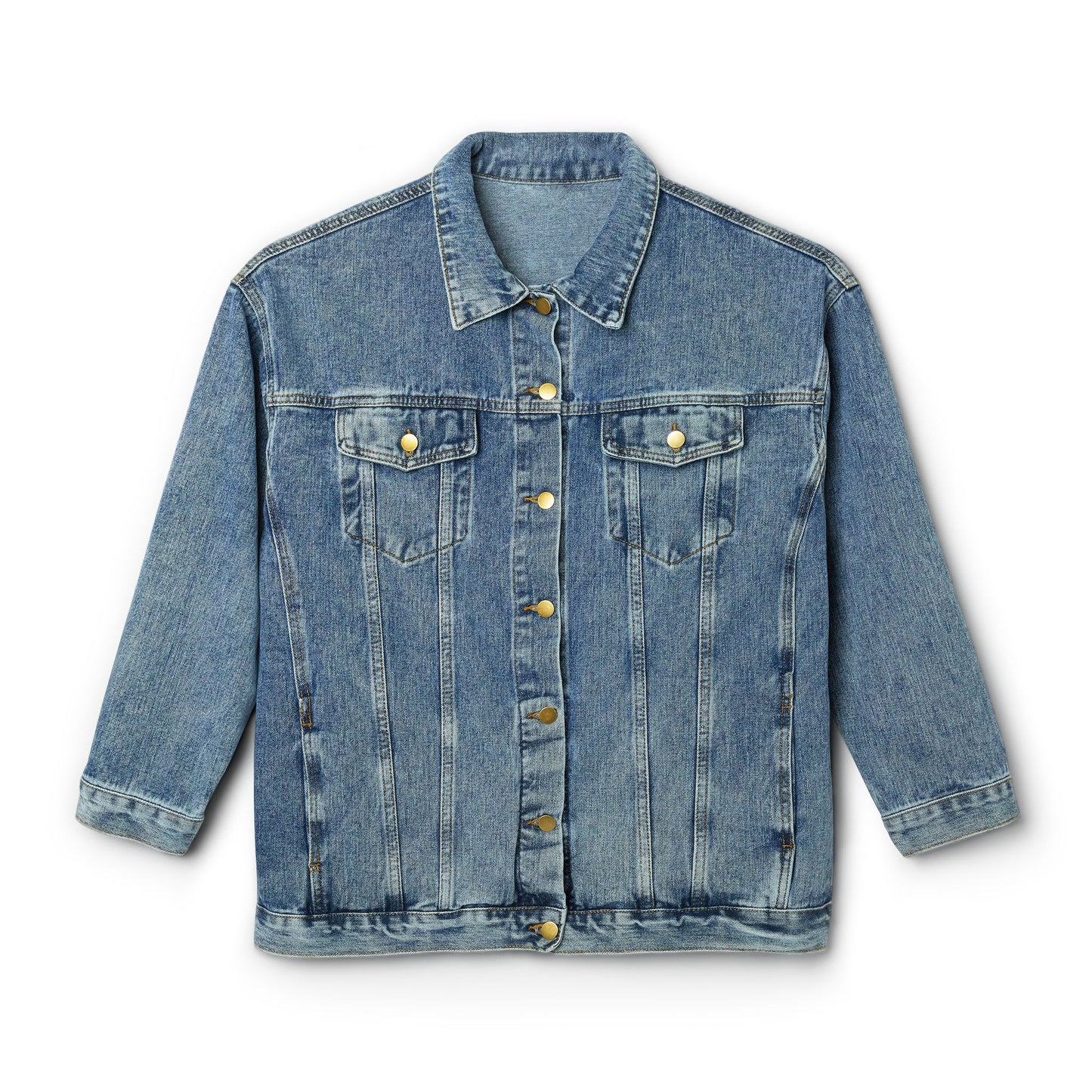 Trendy Women's Denim Jacket with Unique Graphic Print, Casual Outerwear, Adjustable Fit, Vintage Style, Perfect for Spring and Fall