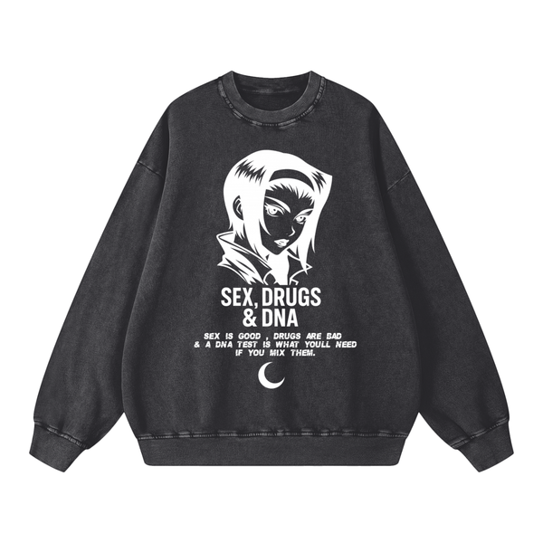 UCE SEX DRUGS AND DNA Snow Washed Oversized Sweatshirt (CUSTOM)