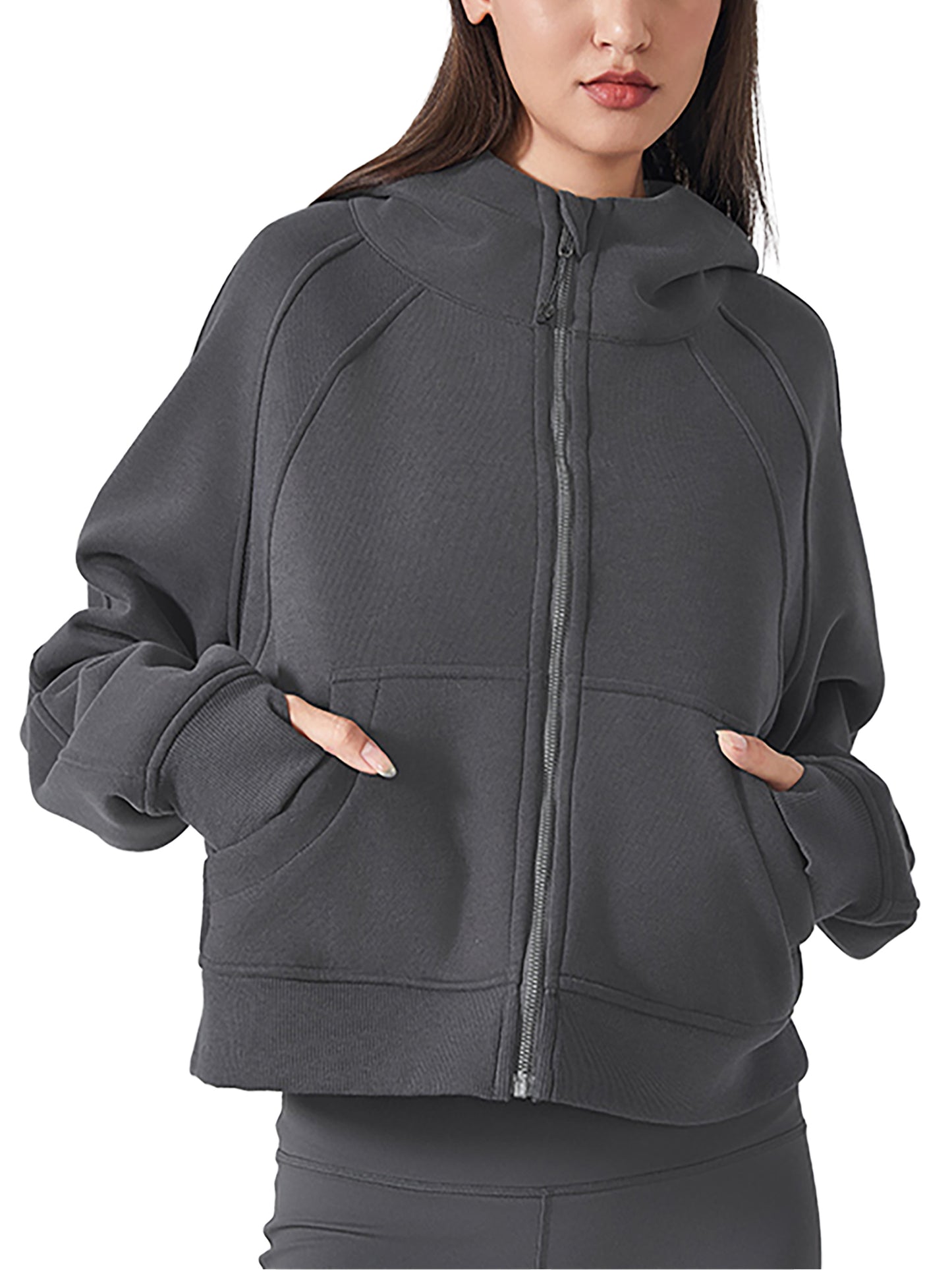 UCE WOMEN'S AURA Cropped Zip-Through Hoodie